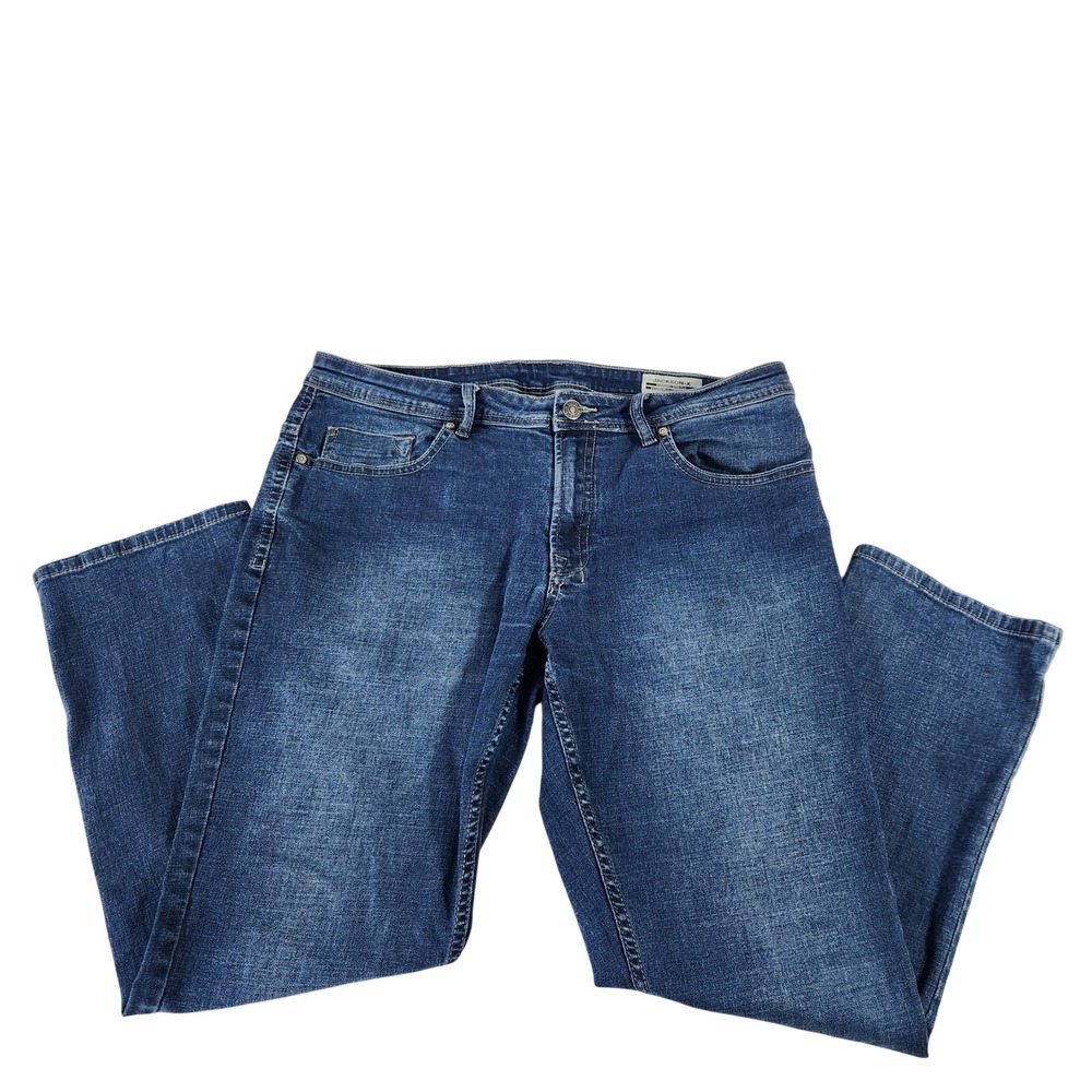 Buffalo David Bitton Jackson-X Straight Stretch Blue Jeans 36x30 Mens 1257497